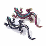 Crystal Lizard Brooch for Women Clothes Backpack Bags Lapel Pin