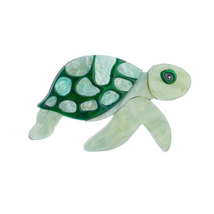 Acrylic Green Turtle Brooch Cartoon Pins Badges Jewelry Gift