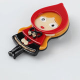 Red Bandana Girl Cartoon Acrylic Brooch