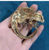 Rhinestone Lizard Brooch Chameleon Coat Pin Retro Accessories
