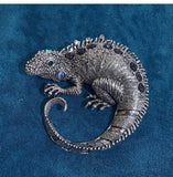 Rhinestone Lizard Brooch Chameleon Coat Pin Retro Accessories