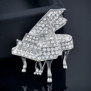 Green Pink Cubic Zircon Piano Wings Brooch
