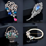 Green Pink Cubic Zircon Piano Wings Brooch