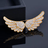Green Pink Cubic Zircon Piano Wings Brooch