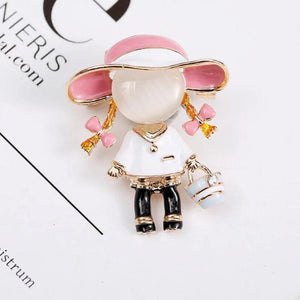 Arrival Girl Eating Melon Brooch Little Girl Pin