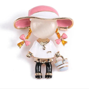 Arrival Girl Eating Melon Brooch Little Girl Pin