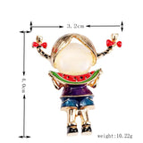 Arrival Girl Eating Melon Brooch Little Girl Pin