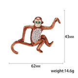 Creative Personality Monkey Animal Brooch for Woman Man Jewelry