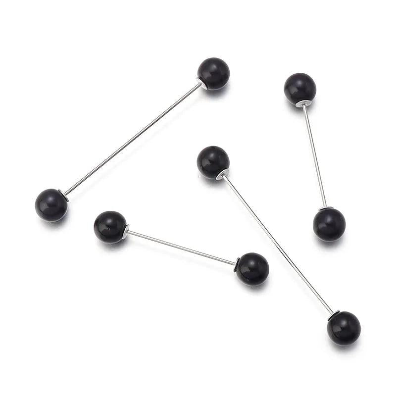 5pcs 72mm Double Head Pearl Brooch Pin for Scarf Coat Bag