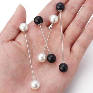 5pcs 72mm Double Head Pearl Brooch Pin for Scarf Coat Bag