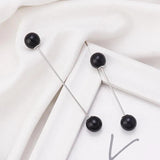 5pcs 72mm Double Head Pearl Brooch Pin for Scarf Coat Bag