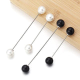 5pcs 72mm Double Head Pearl Brooch Pin for Scarf Coat Bag