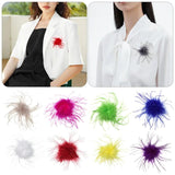 Colorful Ostrich Feather Brooch for Scarf Clip