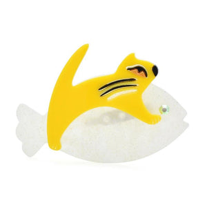 Acrylic Fish Cat Brooches 2-color Cartoon Pets Animal Pin