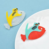 Acrylic Fish Cat Brooches 2-color Cartoon Pets Animal Pin