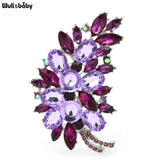 Crystal Flower Leaf Brooch Pins Jewelry Christmas Coat Brooches