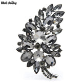Crystal Flower Leaf Brooch Pins Jewelry Christmas Coat Brooches