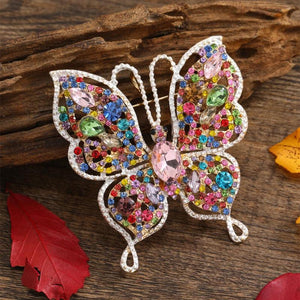 Morkopela Butterfly Brooches Crystal Rhinestone Large Pins