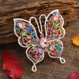Morkopela Butterfly Brooches Crystal Rhinestone Large Pins