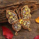 Morkopela Butterfly Brooches Crystal Rhinestone Large Pins