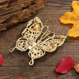 Morkopela Butterfly Brooches Crystal Rhinestone Large Pins