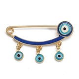 Lucky Eye Copper Evil Eye Charm Brooches Pin Heart Star Flower Charm Brooch