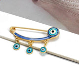 Lucky Eye Copper Evil Eye Charm Brooches Pin Heart Star Flower Charm Brooch