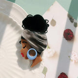 Lady Figure Acrylic Brooch Pins for Women Girls - Party Dress Jewelry