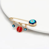 Ladybug Evil Eye Charm Brooch Pin for Women Girls BE63