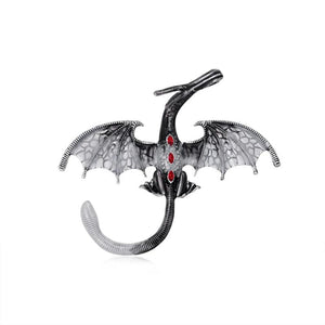Enamel Fly Dragon Brooch Winter Gemstone Pin