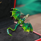 Enamel Fly Dragon Brooch Winter Gemstone Pin