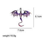 Enamel Fly Dragon Brooch Winter Gemstone Pin