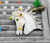 Acrylic Horse Animal Brooches Pins for Women Men Creative Jewelry