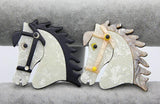 Acrylic Horse Animal Brooches Pins for Women Men Creative Jewelry