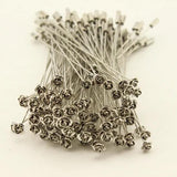 10pcs Rhodium Flower Head Brooch Pins DIY Jewelry F1776