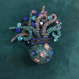 Vintage Crystal Octopus Brooch Rhinestone Sea Animal Pin