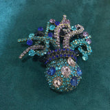 Vintage Crystal Octopus Brooch Rhinestone Sea Animal Pin