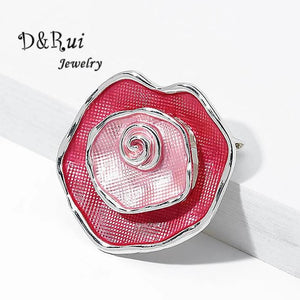 Enamel Flower Big Brooch for Woman Women Coat Year Alloy Pin