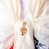Vintage Music Note Rhinestone Brooch Lady Pin Gift