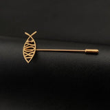 Christian Jesus Fish Vintage Brooch Religious Lapel Pin Stainless Steel Jewelry