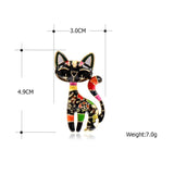 Colorful Cat Shape Enamal Animal Brooch for Women Kids
