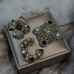 Vintage Baroque Letter Brooch for Women