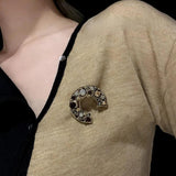 Vintage Baroque Letter Brooch for Women