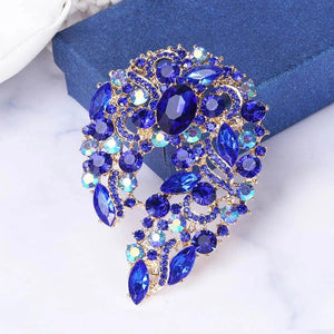 Vintage Rhinestone Flower Brooch for Women Coat Suit Pin