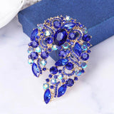 Vintage Rhinestone Flower Brooch for Women Coat Suit Pin