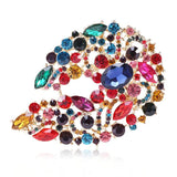 Vintage Rhinestone Flower Brooch for Women Coat Suit Pin