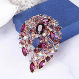 Vintage Rhinestone Flower Brooch for Women Coat Suit Pin