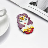 Vintage Style Acrylic Fairy Tale Woman Brooch
