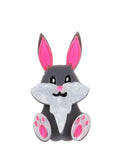 Pink Rabbit Acrylic Brooches Cartoon Animal Bunny Brooch Pins