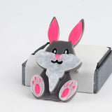 Pink Rabbit Acrylic Brooches Cartoon Animal Bunny Brooch Pins